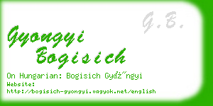 gyongyi bogisich business card